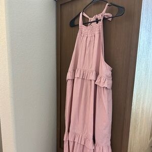 Pink Ruffle Maxi Dress
